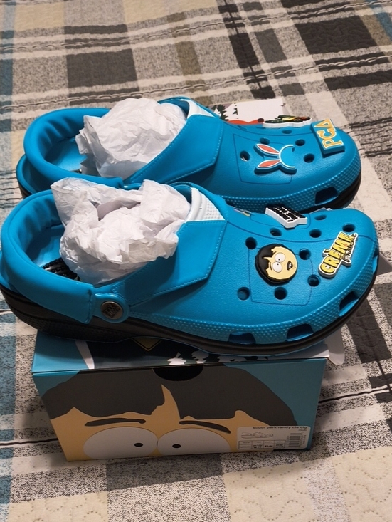 CROCS Other - CROCS Bright Blue Classic Clog with Character Jibbitz